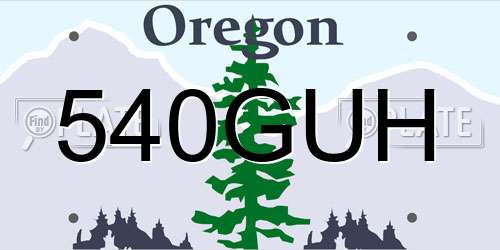 540GUH Oregon License Plate