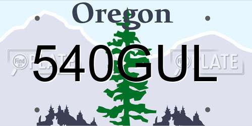 540GUL Oregon License Plate