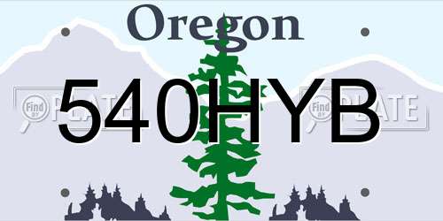 540HYB Oregon License Plate