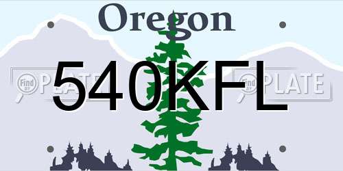 540KFL Oregon License Plate