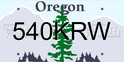 540KRW Oregon License Plate