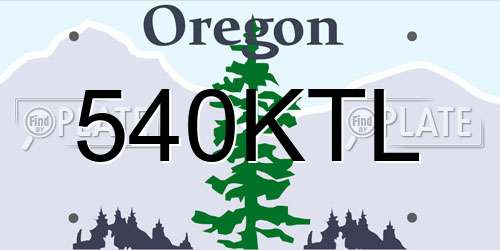 540KTL Oregon License Plate