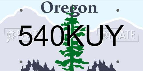 540KUY Oregon License Plate