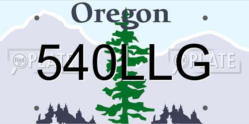 540LLG Oregon License Plate
