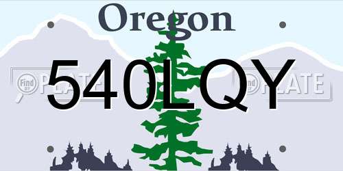 540LQY Oregon License Plate