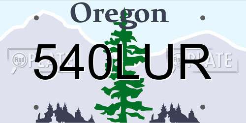540LUR Oregon License Plate