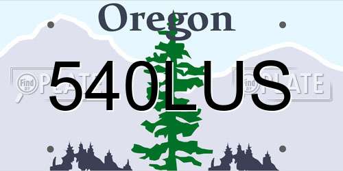 540LUS Oregon License Plate