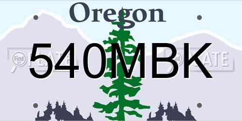 540MBK Oregon License Plate