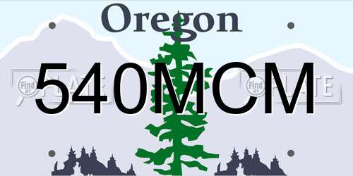 540MCM Oregon License Plate