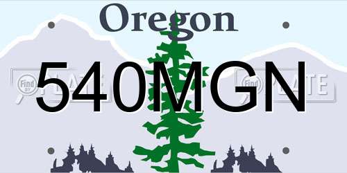 540MGN Oregon License Plate