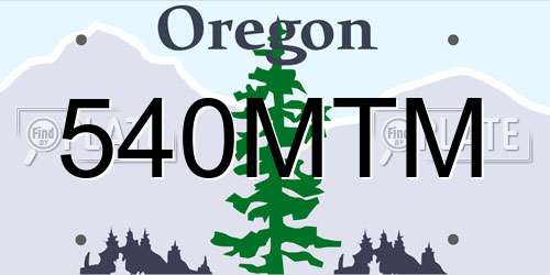 540MTM Oregon License Plate