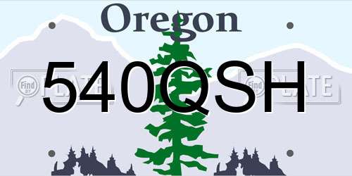 540QSH Oregon License Plate