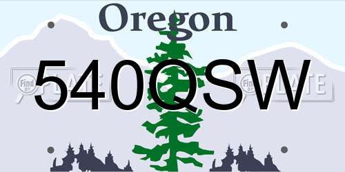 540QSW Oregon License Plate