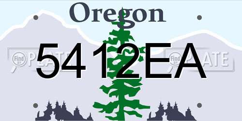 5412EA Oregon License Plate