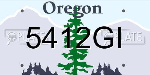 5412GI Oregon License Plate