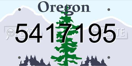 5417195 Oregon License Plate