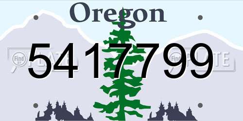 5417799 Oregon License Plate