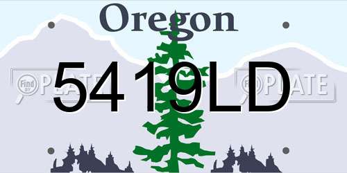 5419LD Oregon License Plate