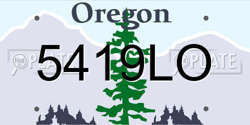 5419LO Oregon License Plate