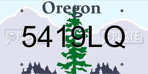 5419LQ Oregon License Plate