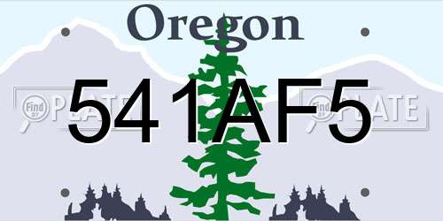 541AF5 Oregon License Plate