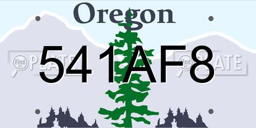 541AF8 Oregon License Plate