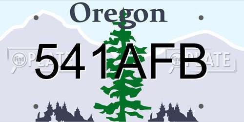 541AFB Oregon License Plate