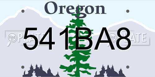 541BA8 Oregon License Plate