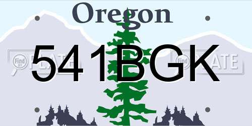541BGK Oregon License Plate