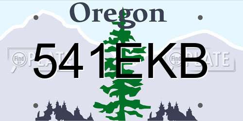 541EKB Oregon License Plate