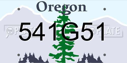 541G51 Oregon License Plate