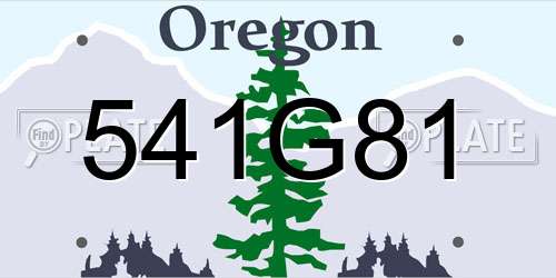 541G81 Oregon License Plate