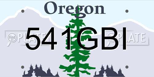 541GBI Oregon License Plate