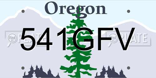 541GFV Oregon License Plate