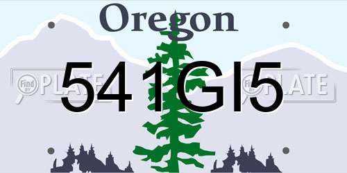 541GI5 Oregon License Plate
