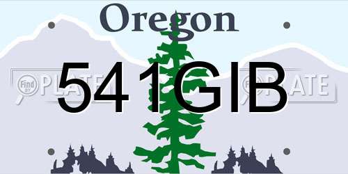 541GIB Oregon License Plate