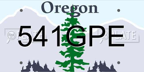 541GPE Oregon License Plate