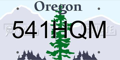 541HQM Oregon License Plate