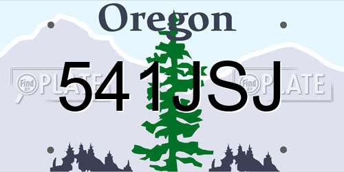 541JSJ Oregon License Plate