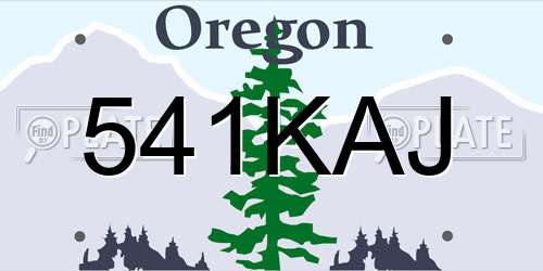 541KAJ Oregon License Plate