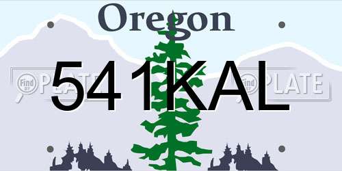 541KAL Oregon License Plate