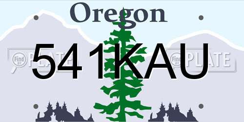 541KAU Oregon License Plate