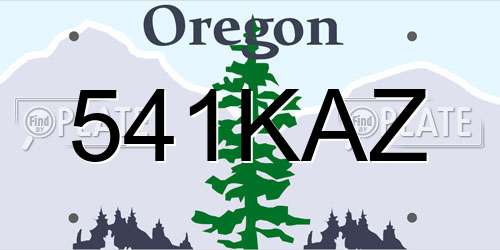 541KAZ Oregon License Plate