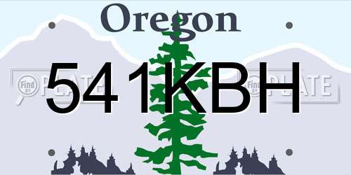 541KBH Oregon License Plate
