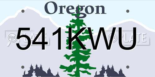 541KWU Oregon License Plate