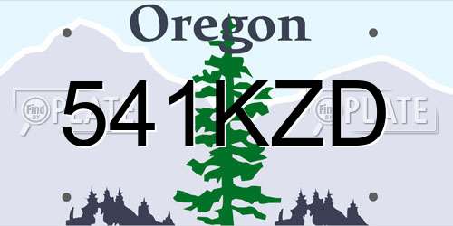 541KZD Oregon License Plate
