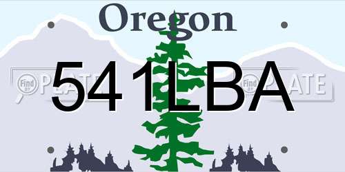 541LBA Oregon License Plate