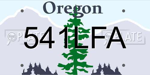 541LFA Oregon License Plate