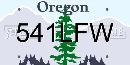 541LFW Oregon License Plate