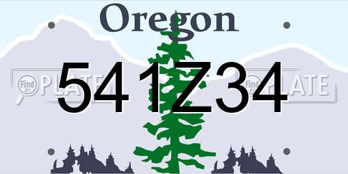 541Z34 Oregon License Plate